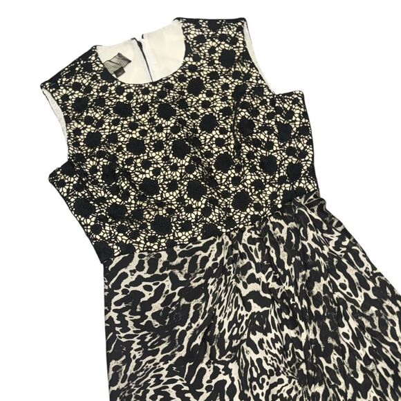 GIAMBATTISTA VALLI black Crochet & animal print runway Silk Knee-Length Dress - Picture 3 of 9